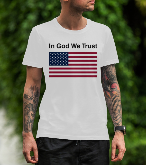 Eric Adams In God We Trust American Flag Pattern T-Shirt