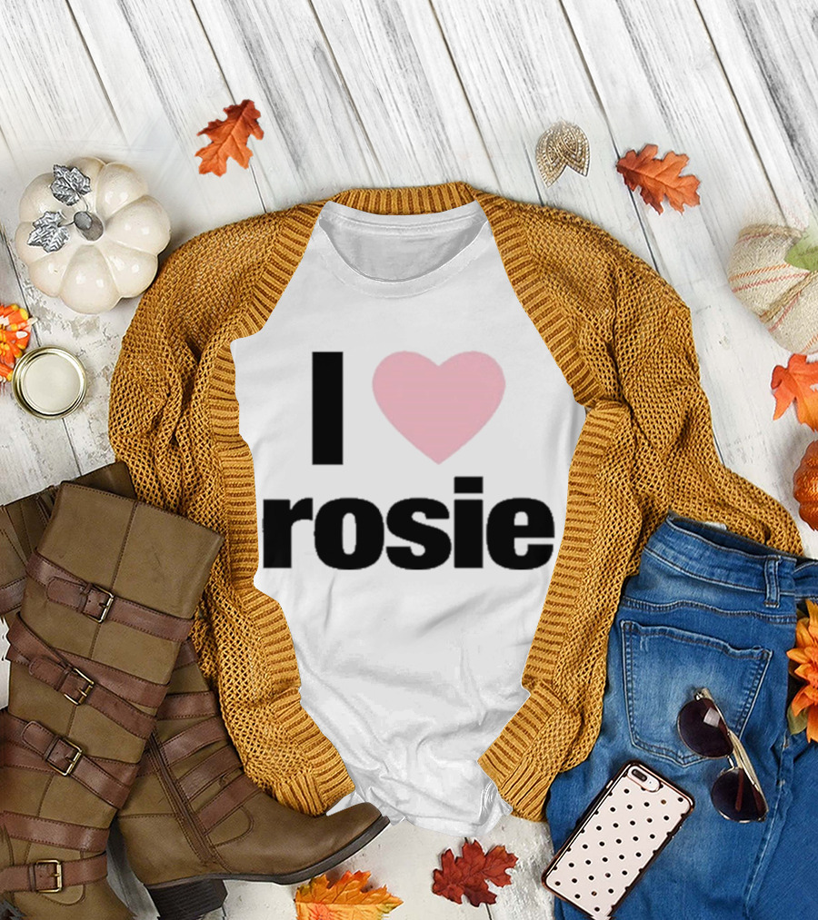 I Love Rosie Pink Heart Evan Mock T-Shirt