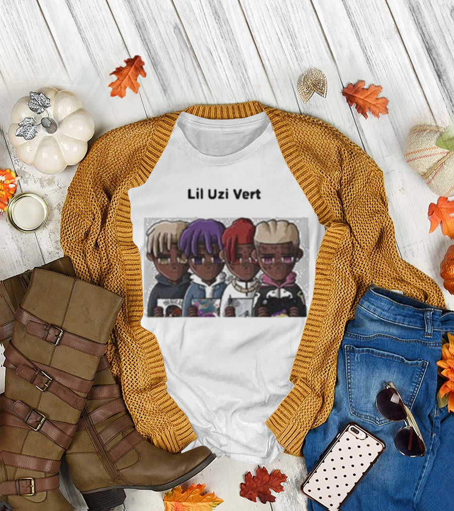 Lil Uzi Vert Evolution Cartoon Characters Holding Albums T-Shirt