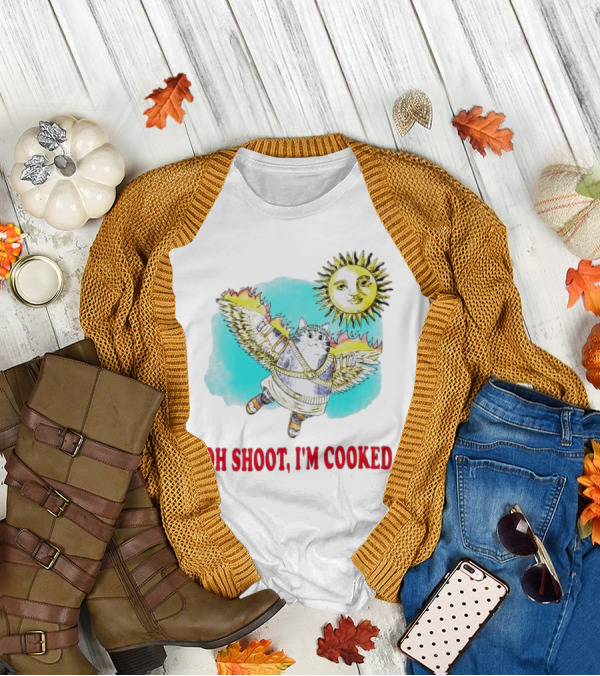 Oh Shoot I'm Cooked Winged Cat With Sun T-Shirt