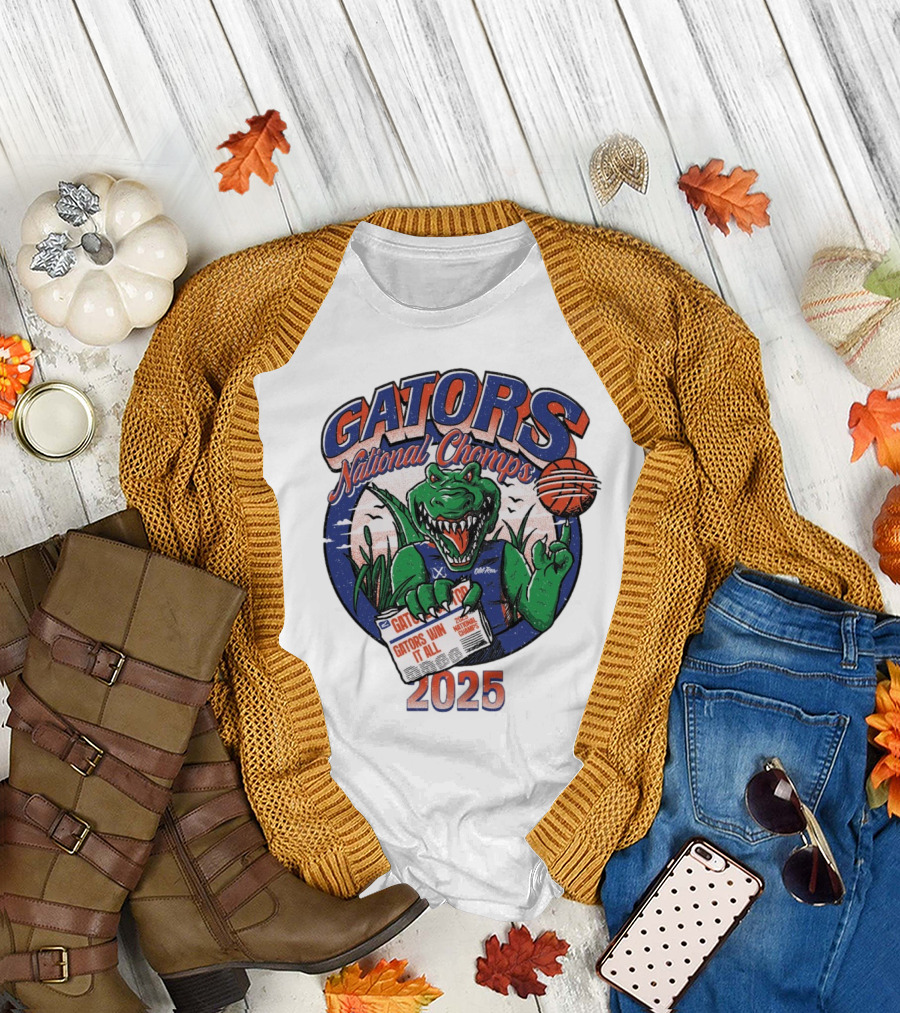 Gators National Champs 2025 Win It All Gators National Chomps T-Shirt