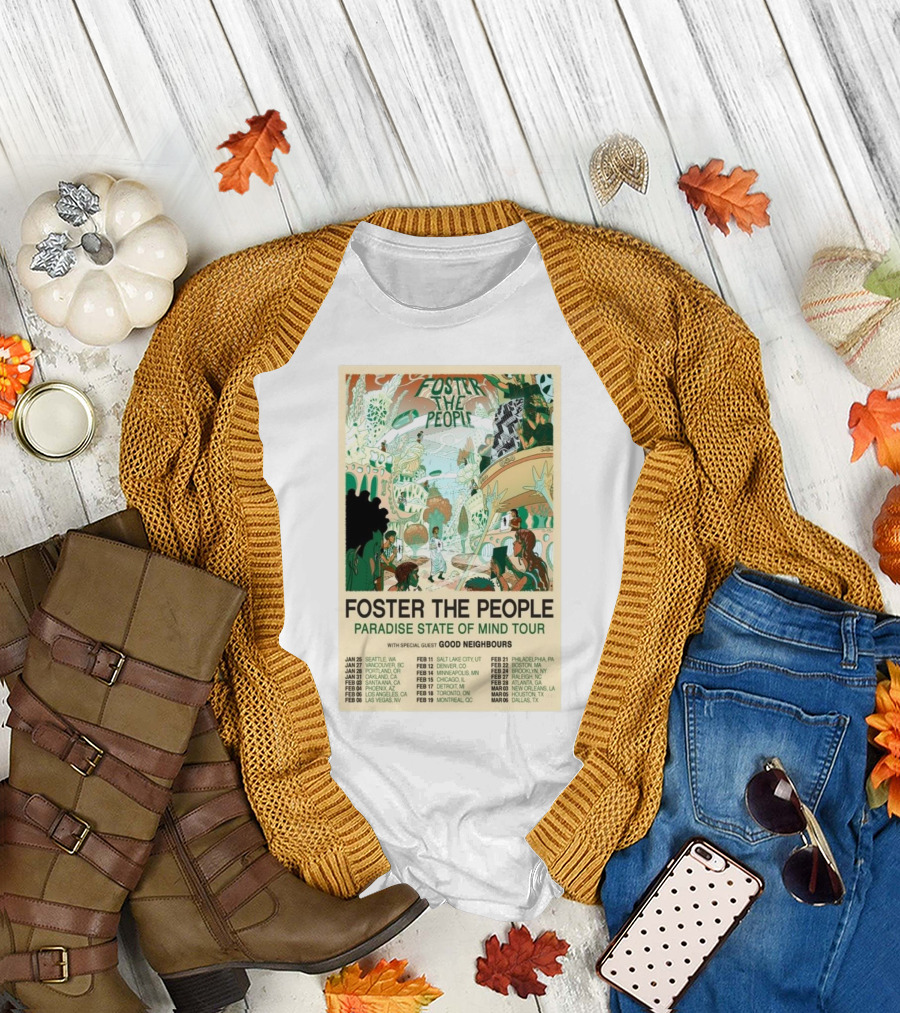 Foster The People Paradise State Of Mind Tour 2025 With Special Guest Good Neighbours T-Shirt