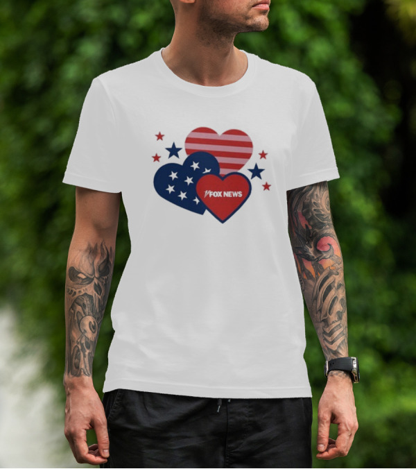 Patriotic Hearts Fox News Stars And Stripes T-Shirt