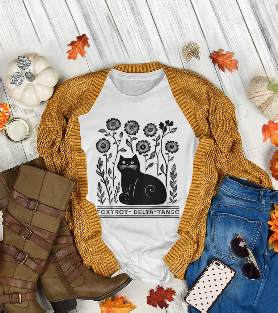Delta Cat In Flowers T-Shirt