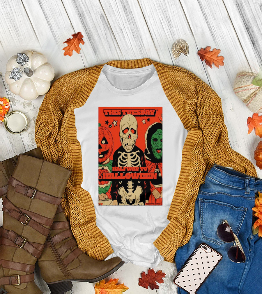 This Tuesday Halfway to Halloween Fright-Rags Inc Happy Halloween Bundle April 29 2025 Tour T-Shirt