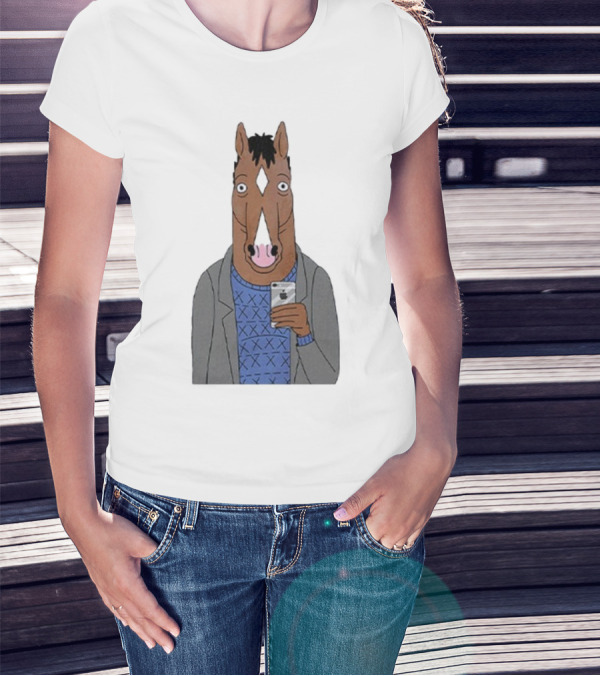 Bojack Horseman Horse Head Selfie Smartphone Humor T-Shirt