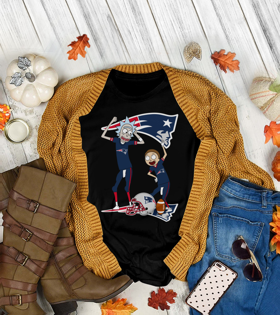 Rick and Morty New England Patriots NFL Crossover T-Shirt