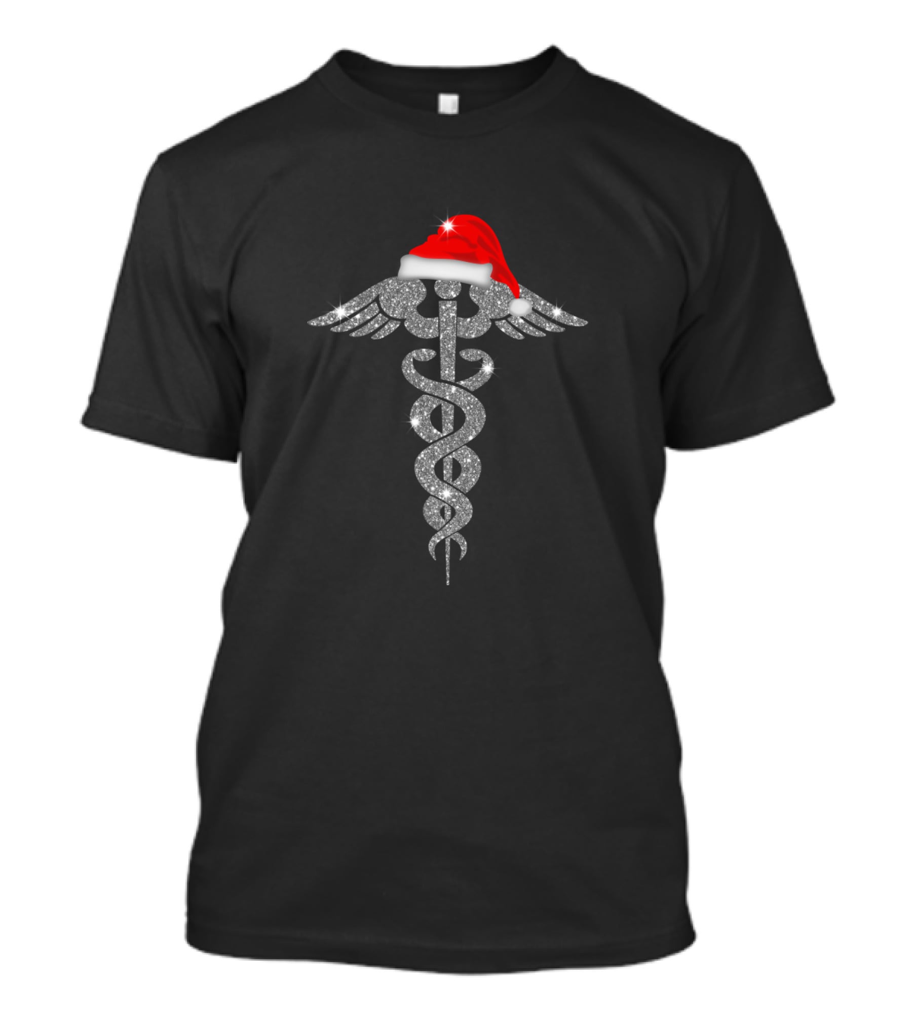 Medical Registered Nurse Caduceus With Santa Hat T-Shirt