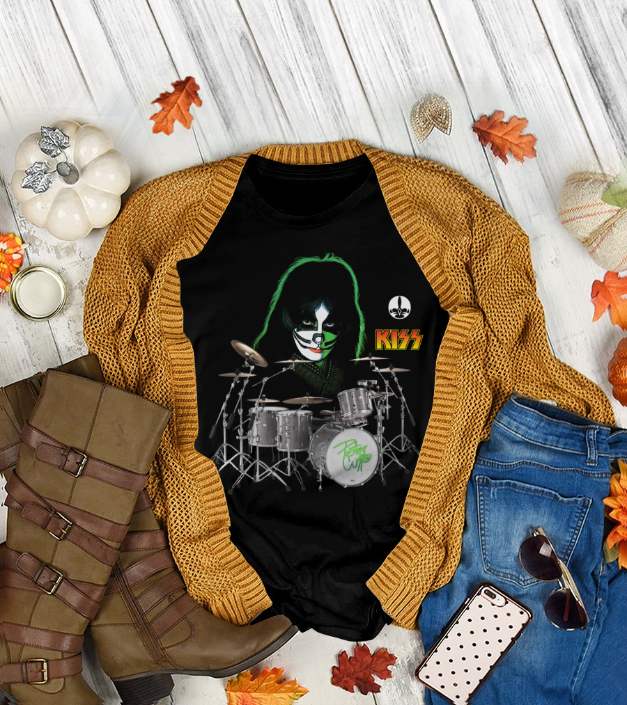 KISS Peter Criss Catman Drum Set 71019 Fleur-de-lis T-Shirt