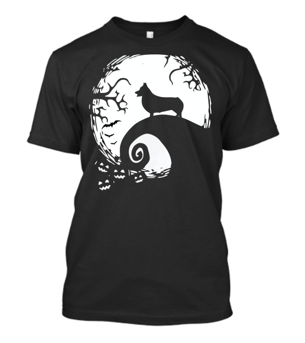 Halloween Corgi Nightmare Hill Moonlight T-Shirt