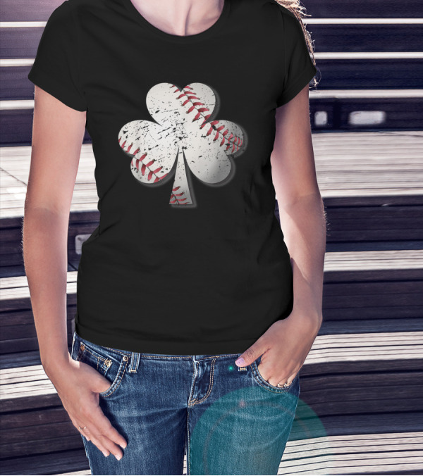 St Patricks Day Shamrock Baseball Womens T-Shirt