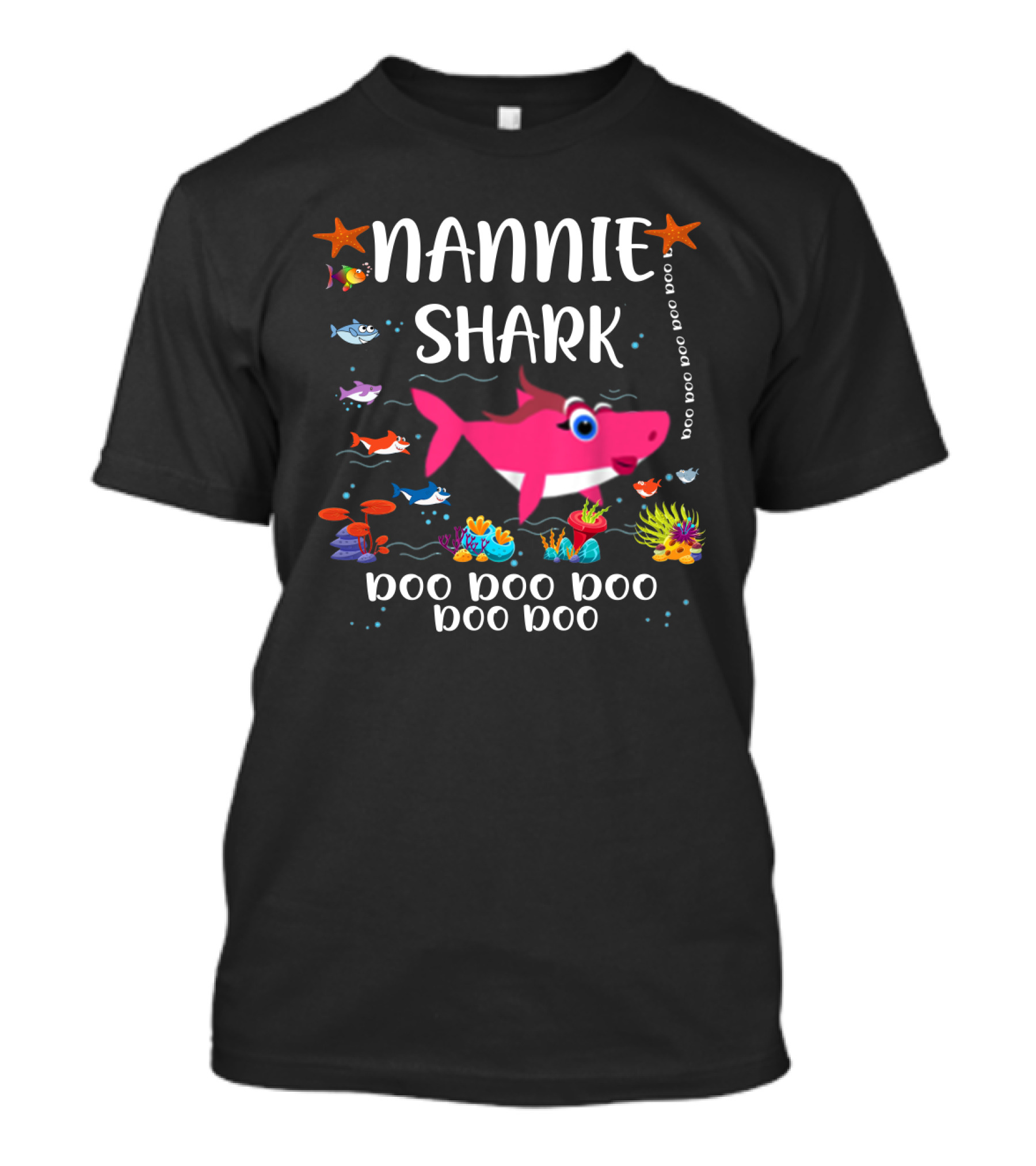 Nannie Shark Doo Doo Doo Doo Nannie Shark Family Matching Ocean T-Shirt