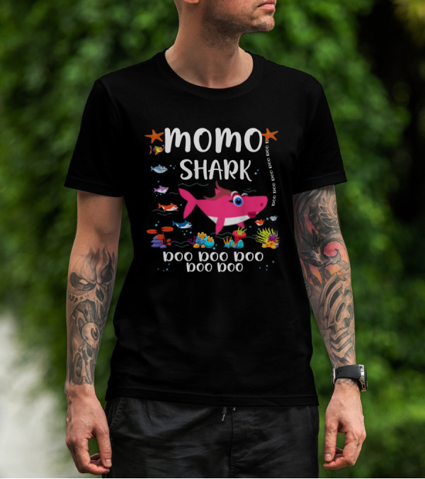 Momo Shark Doo Doo Doo Doo Colorful Underwater Adventure T-Shirt