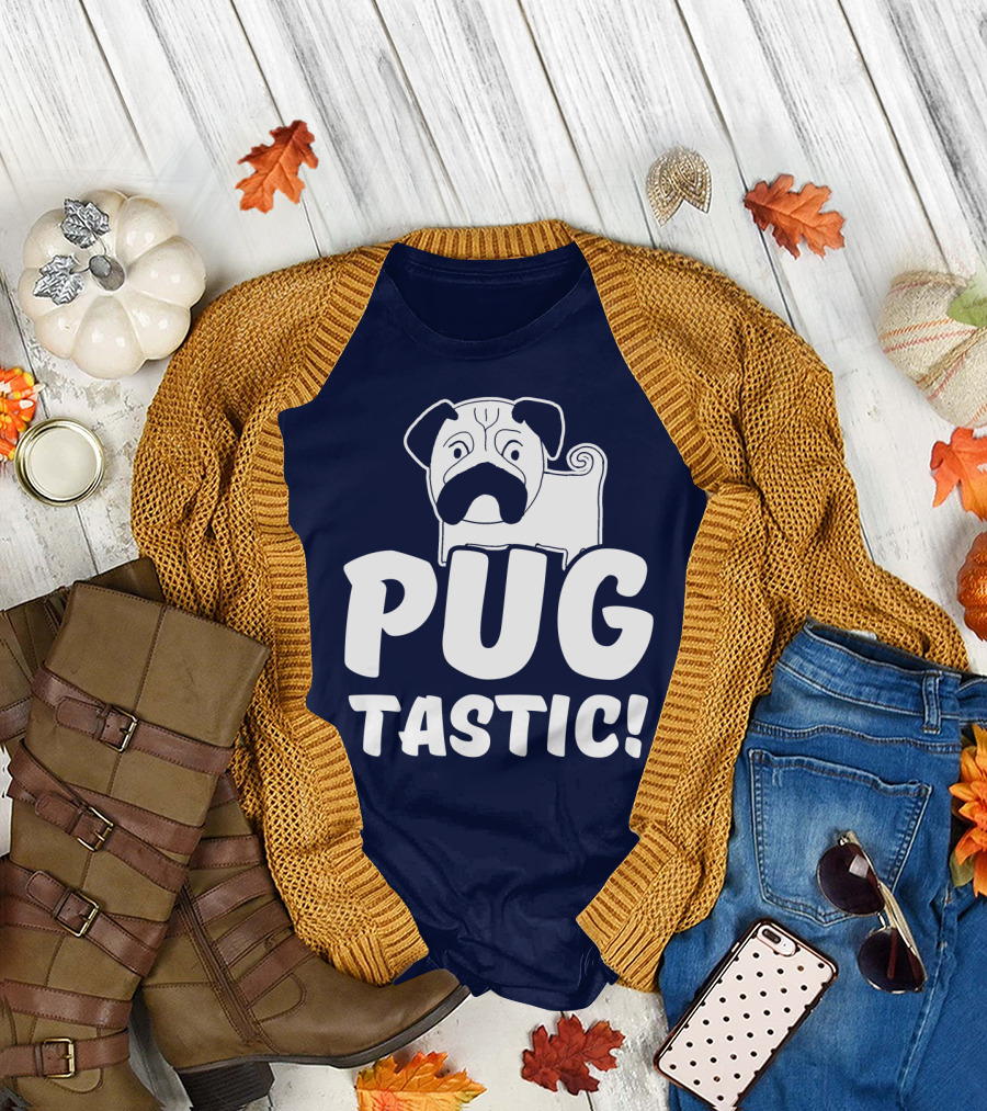 Pug Tastic Bold Cartoon Dog T-Shirt