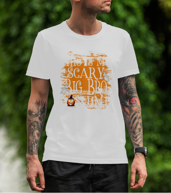 This Is My Scary Big Bro Costume Ghost Pumpkin Orange T-Shirt