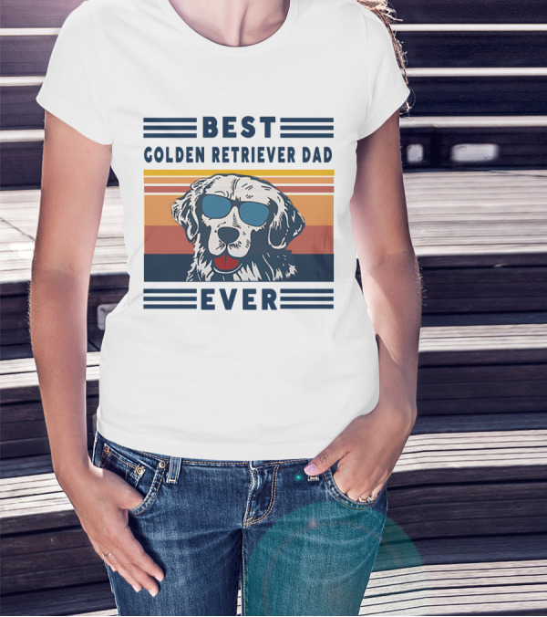 Best Golden Retriever Dad Ever Sunglasses T-Shirt