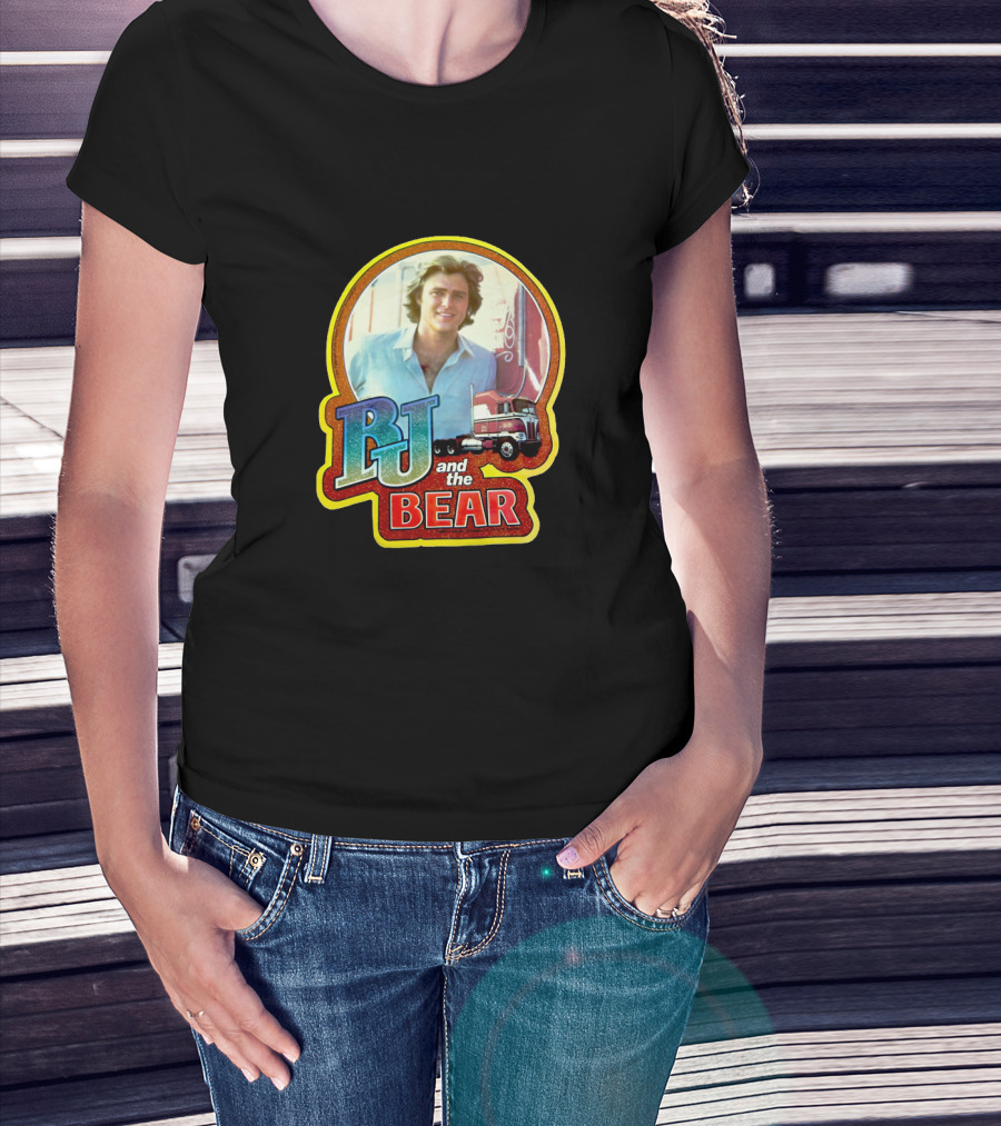 BJ And The Bear Television Show Vintage Style Image With Semi Truck T-Shirt