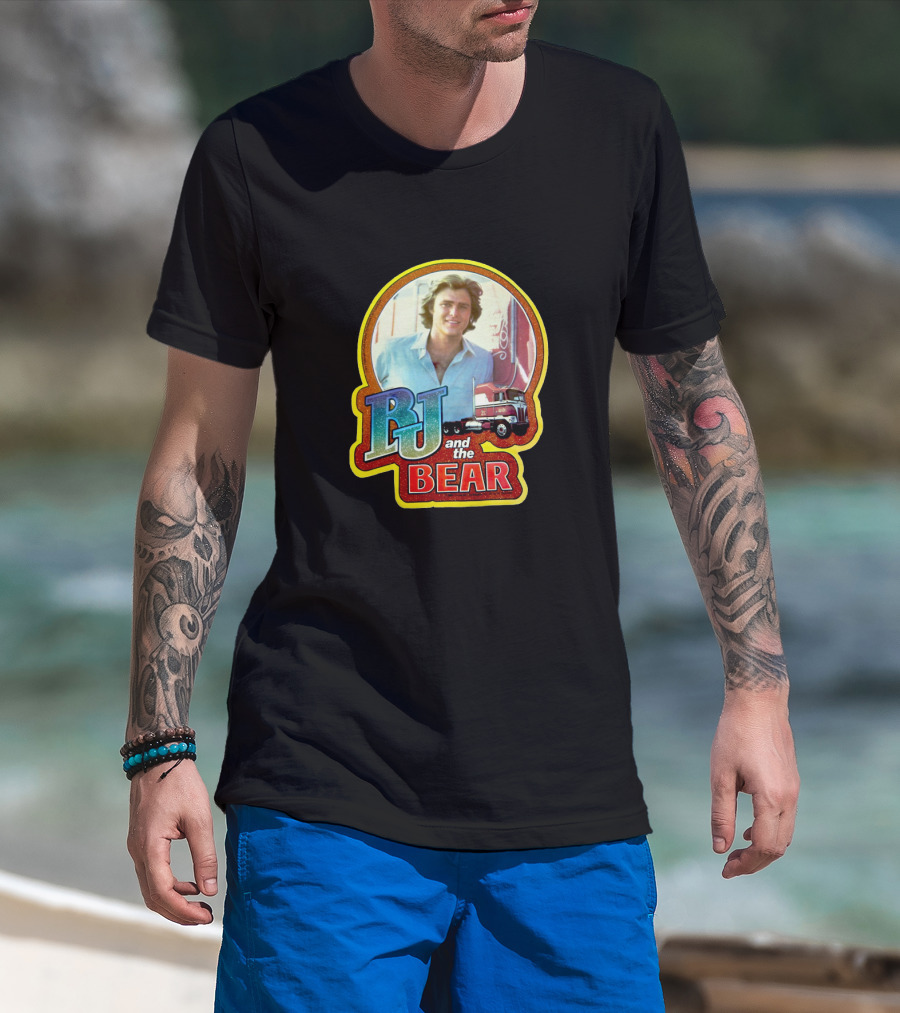 BJ And The Bear Television Show Vintage Style Image With Semi Truck T-Shirt