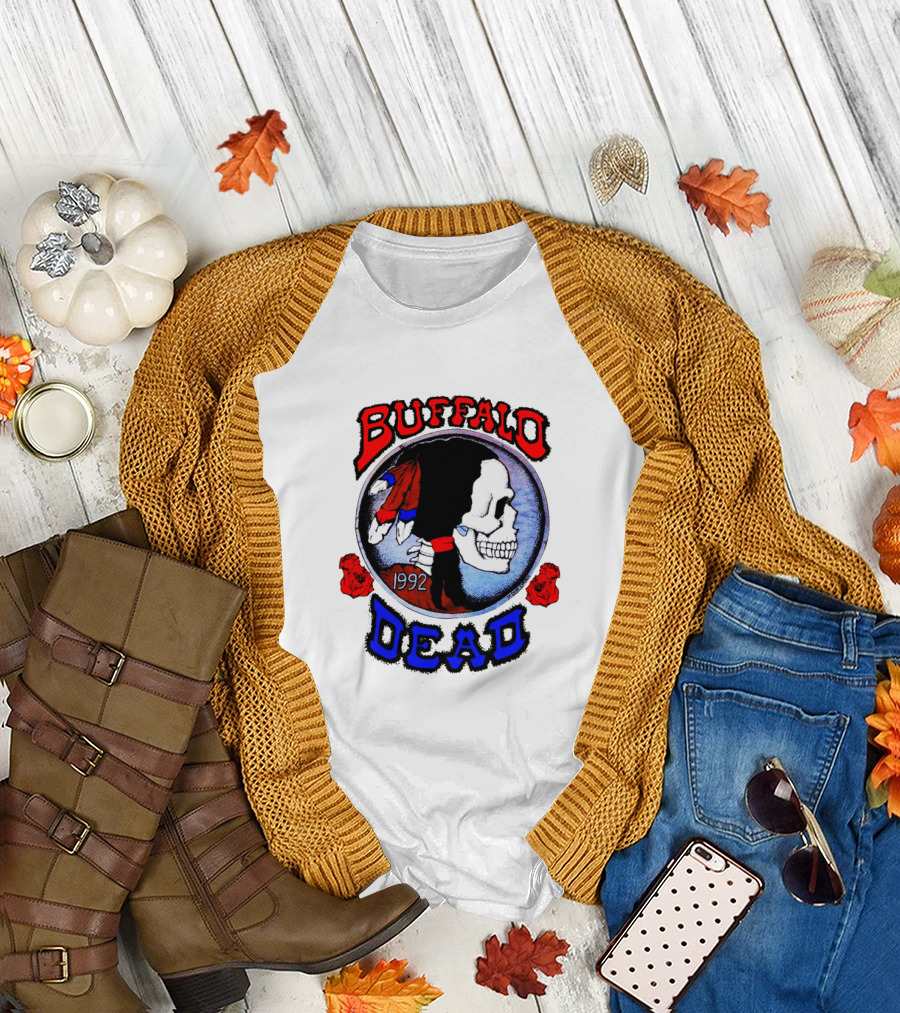 Buffalo Dead 1992 Skull with Roses T-Shirt