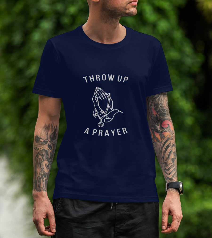 Throw Up A Prayer Hands And Basketball Pendant T-Shirt