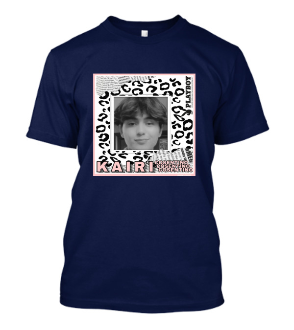 Kairi Cosentino Playboy Leopard Print Black And White Photo Montage T-Shirt
