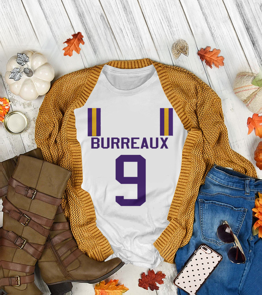 Burreaux 9 Purple and Gold Jersey T-Shirt