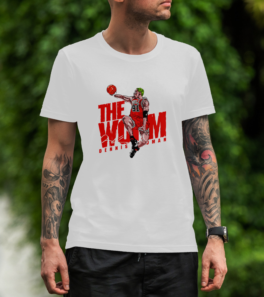 Dennis Rodman The Worm Chicago Bulls 91 Basketball T-Shirt