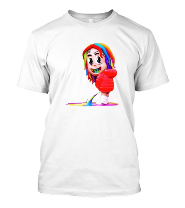 Sixnine Rainbow Hair Cartoon Character Merch T-Shirt