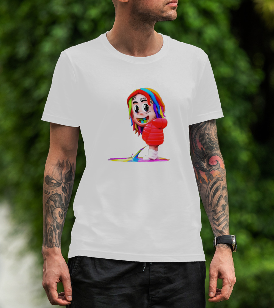 Sixnine Rainbow Hair Cartoon Character Merch T-Shirt