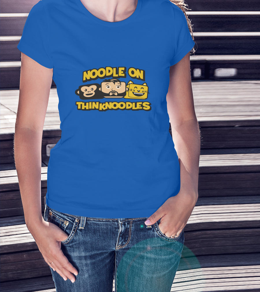NOODLE ON THINKNOODLES Monkey Cat Icons T-Shirt