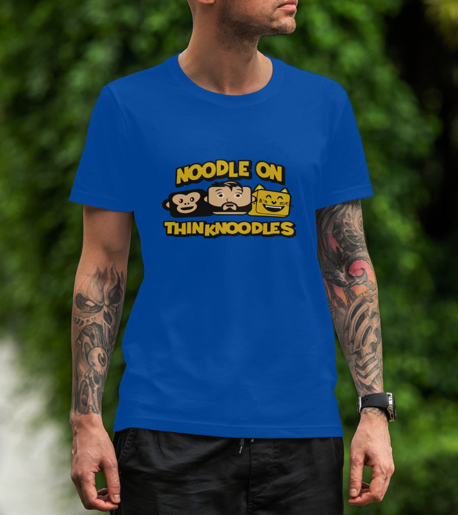 NOODLE ON THINKNOODLES Monkey Cat Icons T-Shirt