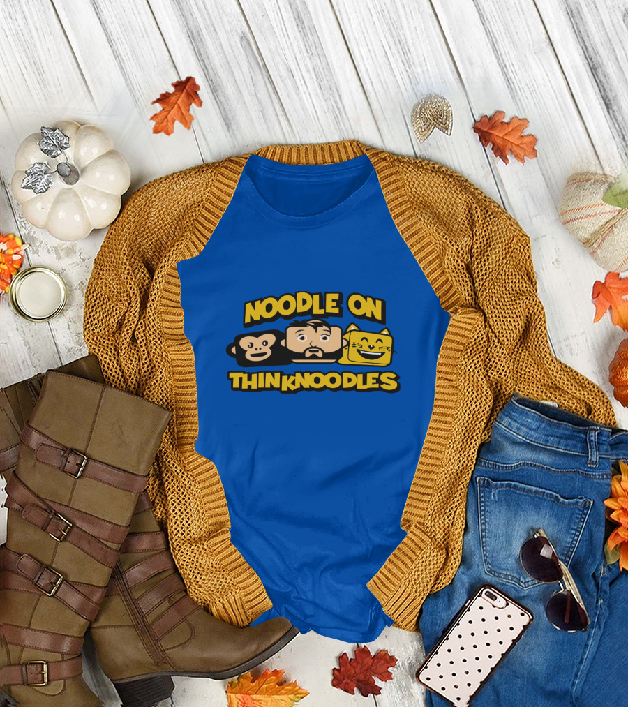 NOODLE ON THINKNOODLES Monkey Cat Icons T-Shirt