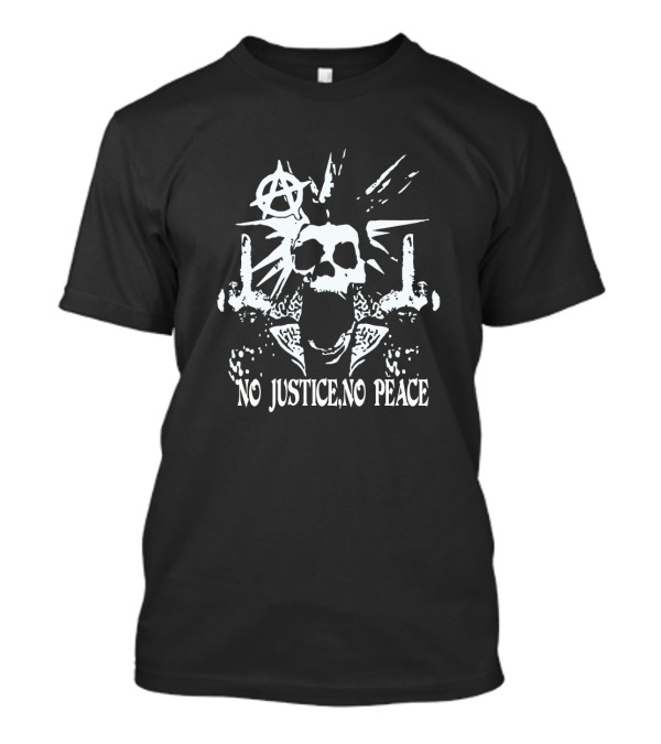 No Justice No Peace Anarchy Skull Punk T-Shirt