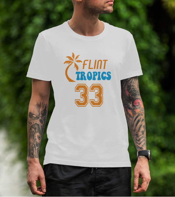 Flint Tropics 33 Basketball Palm Tree T-Shirt