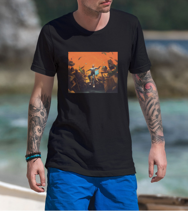 No Pressure Album Cover Artwork Floating Debris Scene T-Shirt