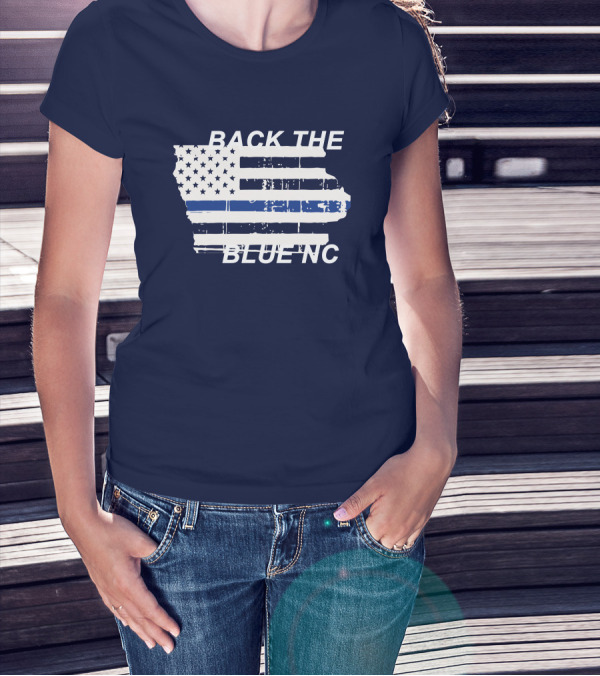 BACK THE BLUE NC American Flag T-Shirt