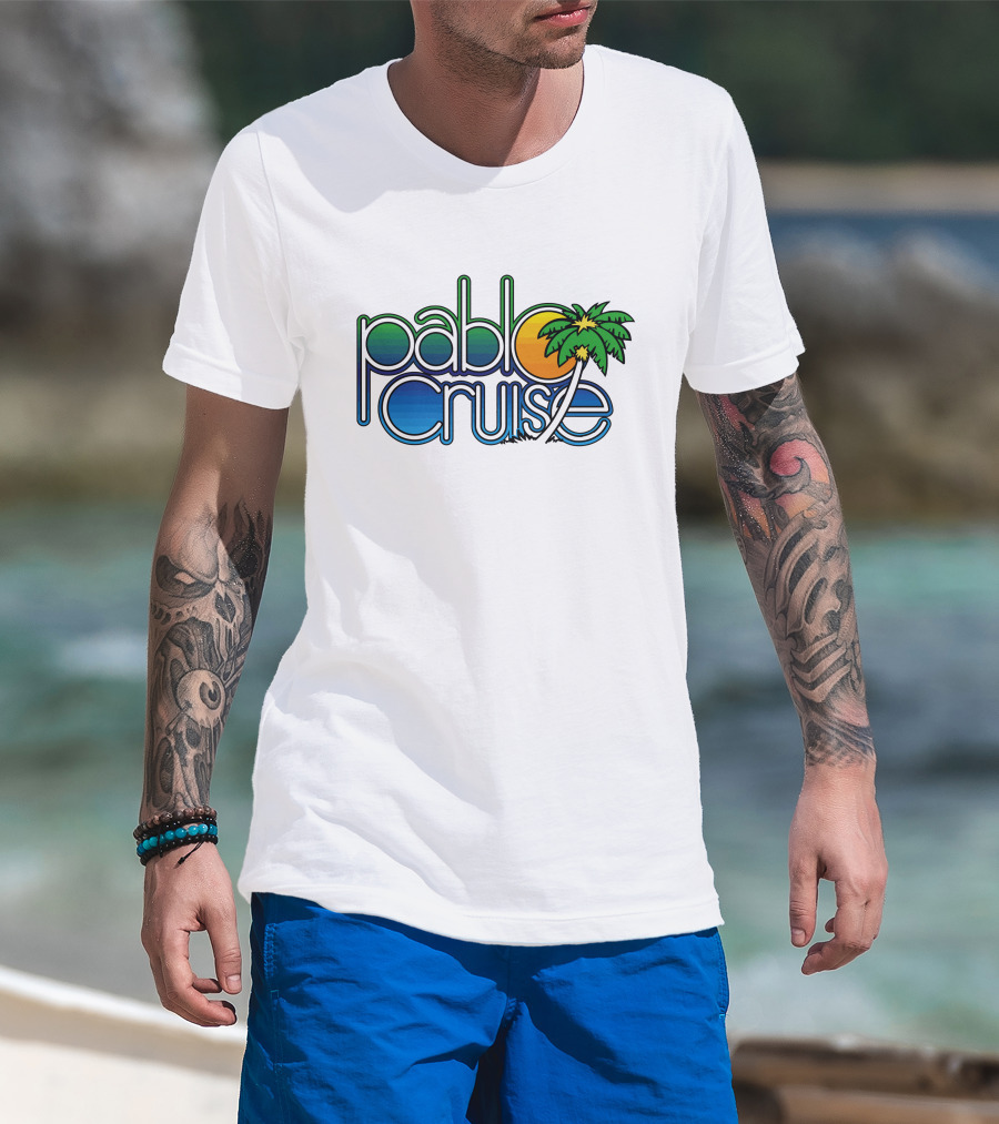 Pablo Cruise Logo Palm Tree Sun T-Shirt
