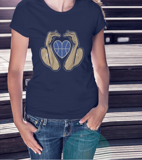 Basketball Heart With Flexed Arms T-Shirt