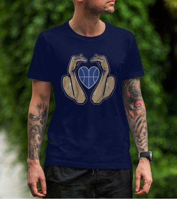 Basketball Heart With Flexed Arms T-Shirt