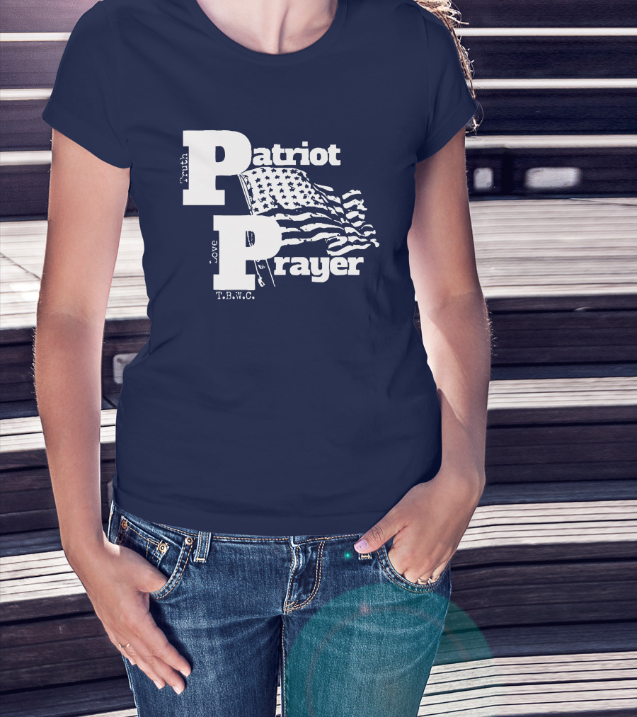 Truth Love Patriot Prayer T.B.W.C. American Flag T-Shirt