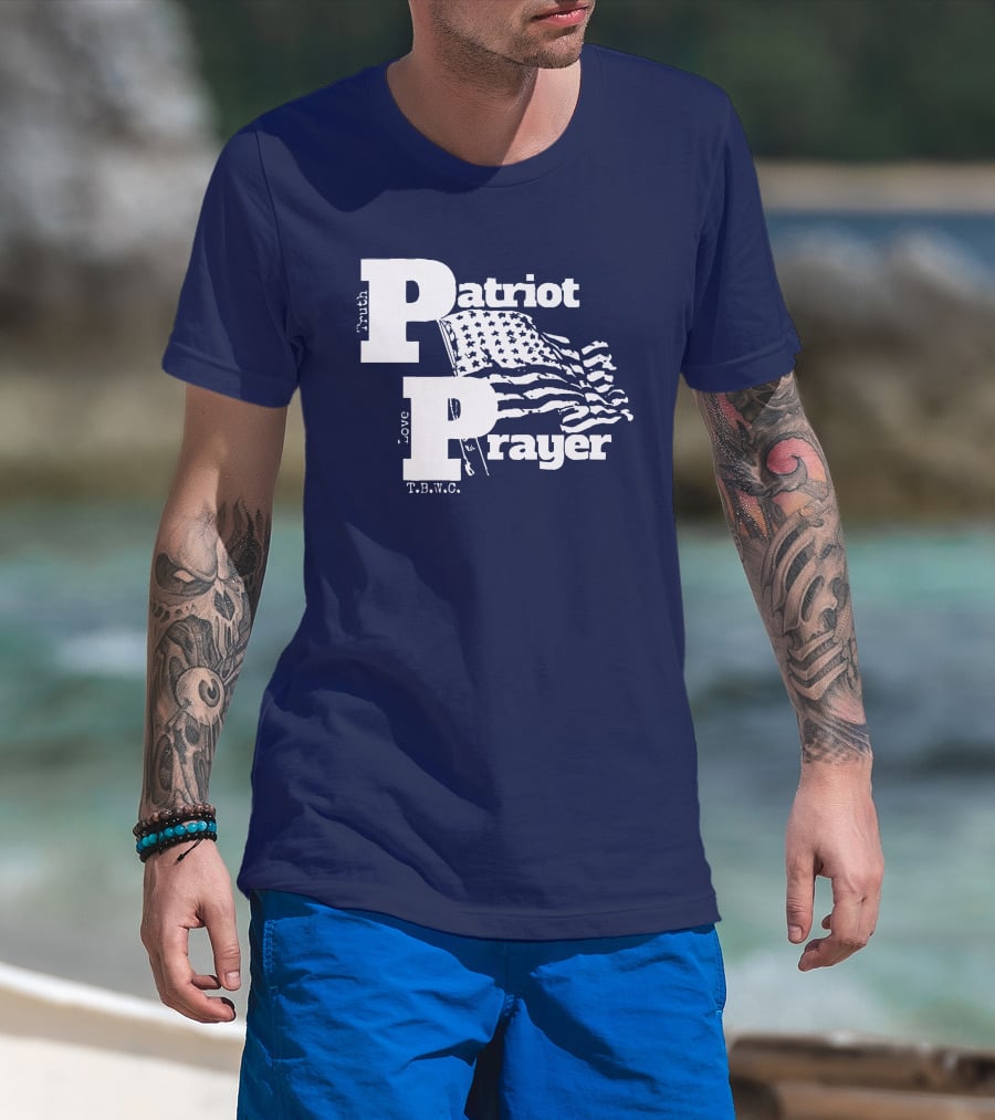 Truth Love Patriot Prayer T.B.W.C. American Flag T-Shirt