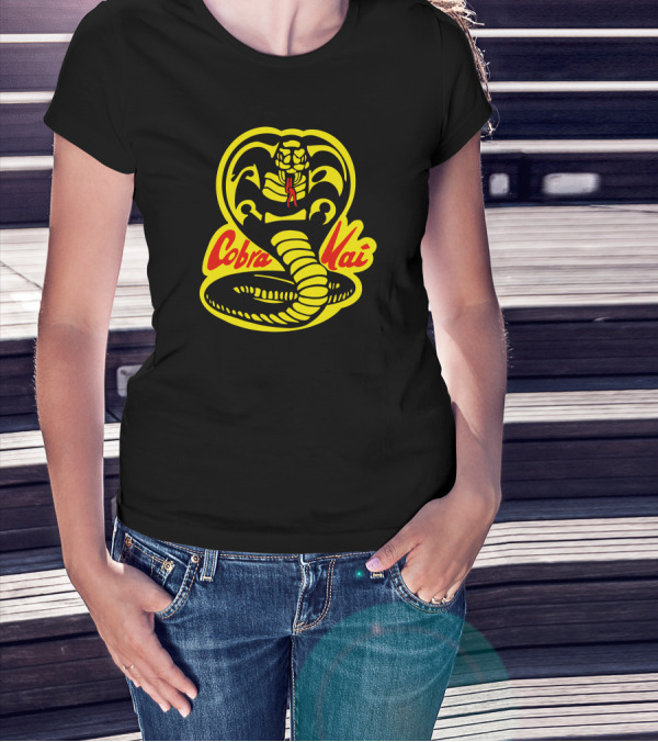 Cobra Kai Snake Logo Karate Series Yellow T-Shirt