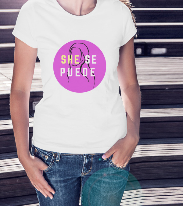 SHE SE PUEDE Purple Circle T-Shirt