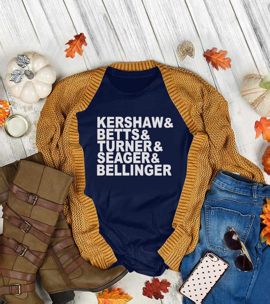Kershaw Betts Turner Seager Bellinger Dodgers Fab Five T-Shirt