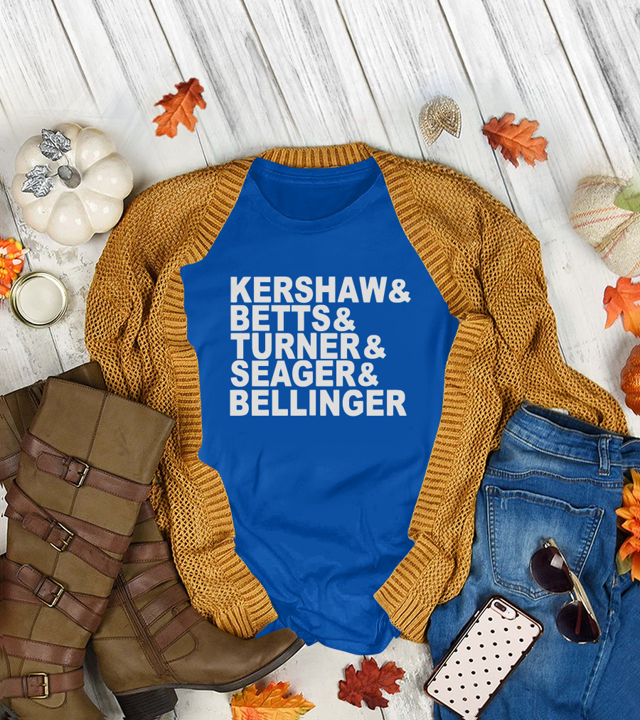 Dodgers Kershaw Betts Turner Seager Bellinger Fab Five Jesrey T-Shirt
