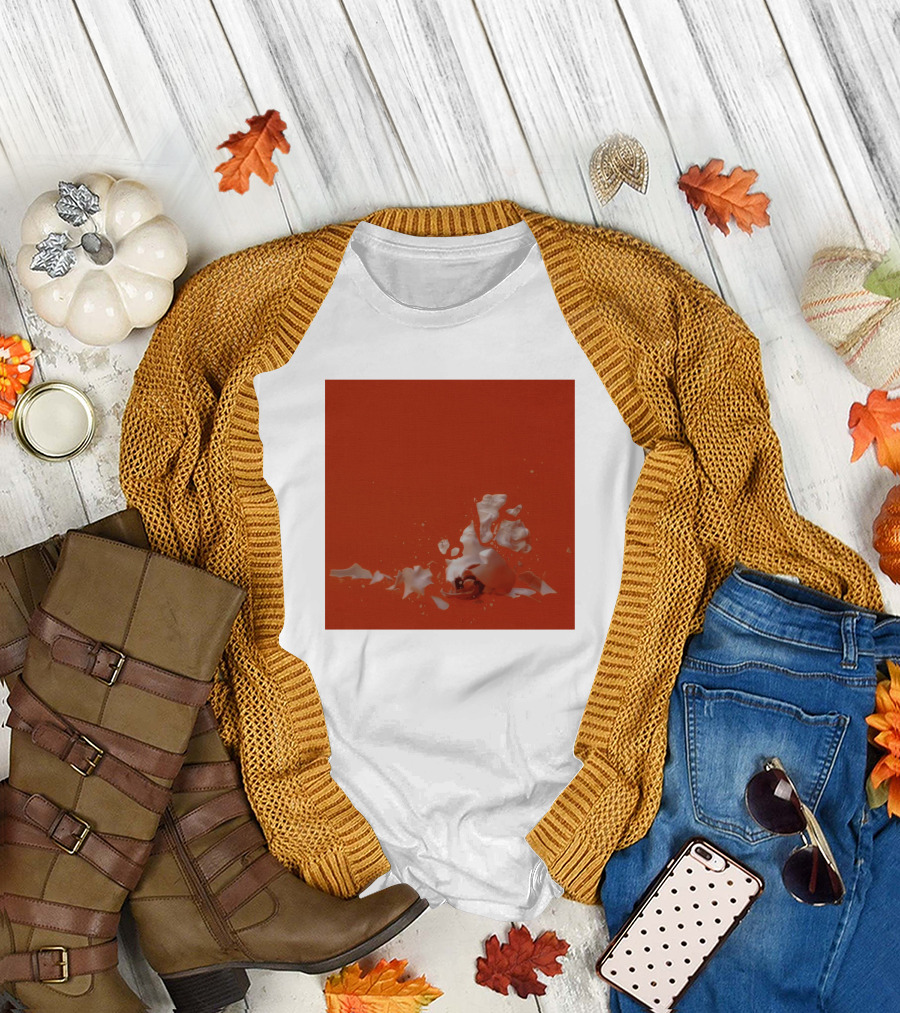 Therefore I Am Broken Egg on Orange Background T-Shirt