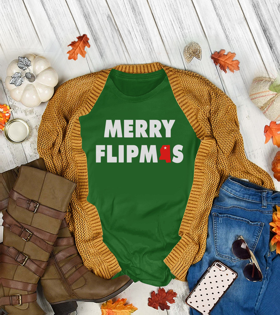 Merry Flipmas Lane Kiffin Alabama Holiday Tshirt T-Shirt