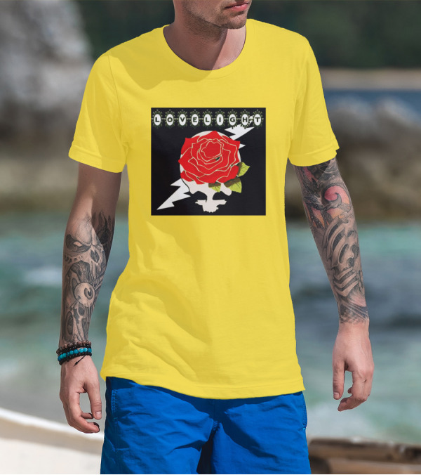 Lovelight Rose Skull With Lightning Bolt T-Shirt
