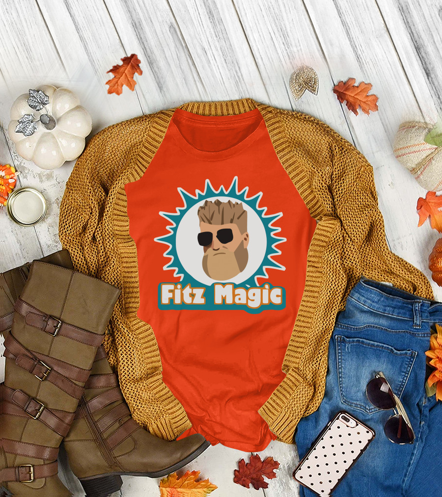Fitzmagic Miami Dolphins Bearded Icon with Sunglasses T-Shirt