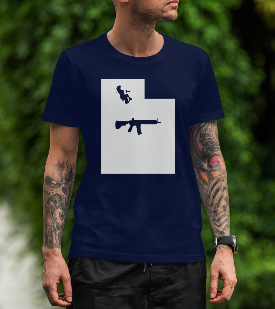 Keep Utah Tactical AR-15 Rifle And Skier In State T-Shirt